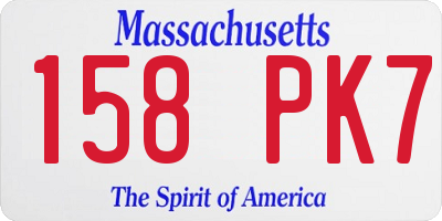 MA license plate 158PK7