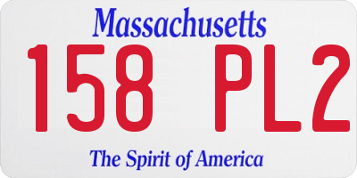 MA license plate 158PL2