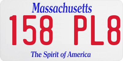 MA license plate 158PL8