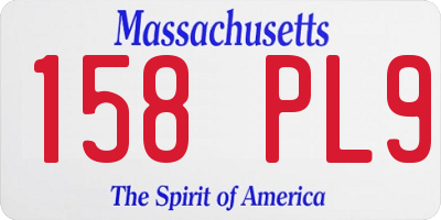 MA license plate 158PL9