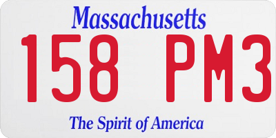 MA license plate 158PM3