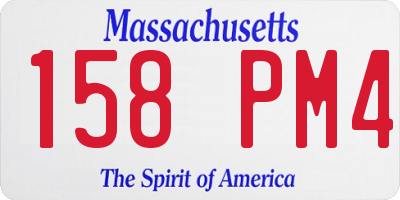 MA license plate 158PM4