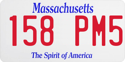 MA license plate 158PM5