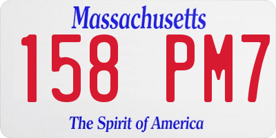 MA license plate 158PM7