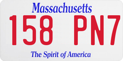 MA license plate 158PN7