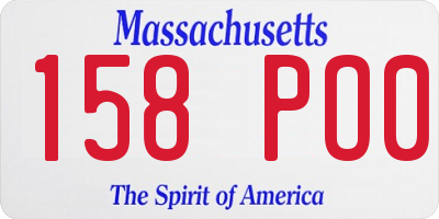 MA license plate 158PO0