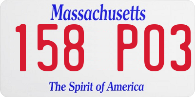 MA license plate 158PO3