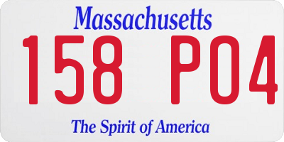 MA license plate 158PO4