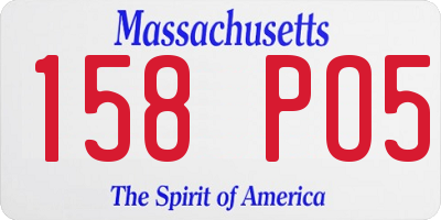 MA license plate 158PO5