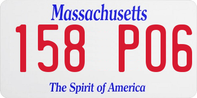 MA license plate 158PO6