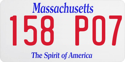 MA license plate 158PO7