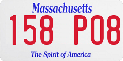 MA license plate 158PO8