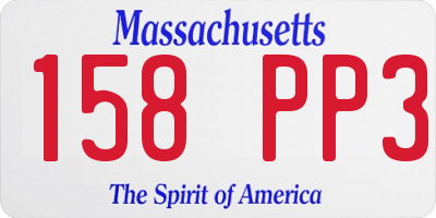 MA license plate 158PP3