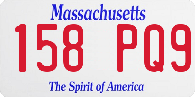 MA license plate 158PQ9