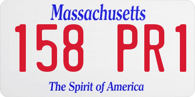MA license plate 158PR1