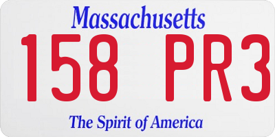 MA license plate 158PR3
