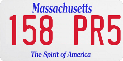 MA license plate 158PR5