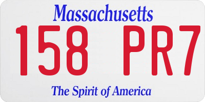 MA license plate 158PR7