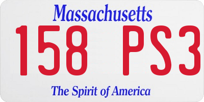 MA license plate 158PS3