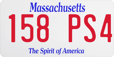 MA license plate 158PS4