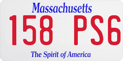 MA license plate 158PS6