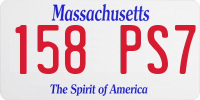 MA license plate 158PS7