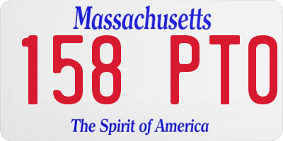 MA license plate 158PT0