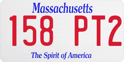 MA license plate 158PT2