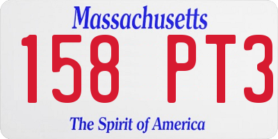 MA license plate 158PT3