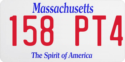 MA license plate 158PT4