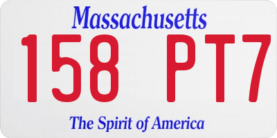 MA license plate 158PT7