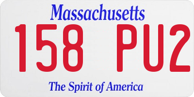MA license plate 158PU2