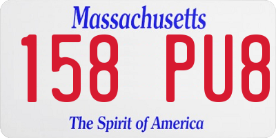 MA license plate 158PU8