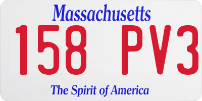 MA license plate 158PV3