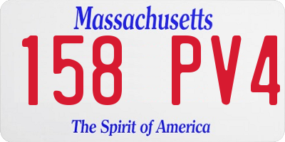 MA license plate 158PV4
