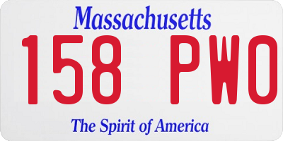 MA license plate 158PW0