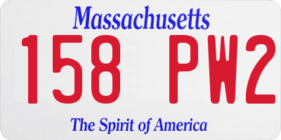 MA license plate 158PW2