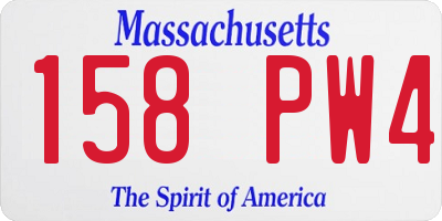 MA license plate 158PW4