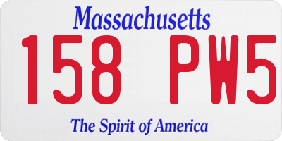 MA license plate 158PW5