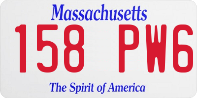 MA license plate 158PW6