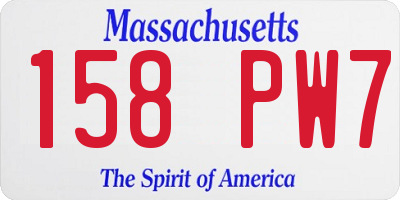 MA license plate 158PW7