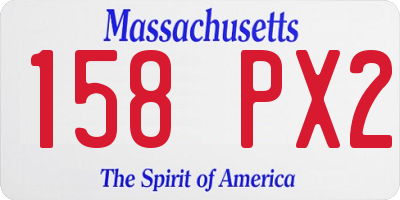 MA license plate 158PX2