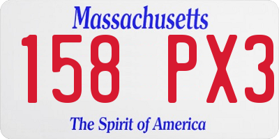 MA license plate 158PX3