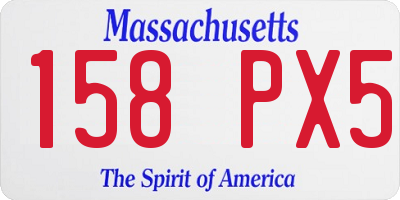 MA license plate 158PX5