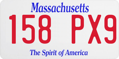 MA license plate 158PX9