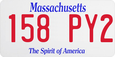 MA license plate 158PY2
