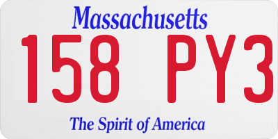 MA license plate 158PY3