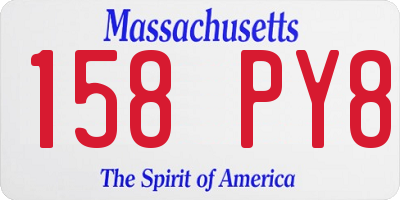 MA license plate 158PY8
