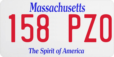MA license plate 158PZ0