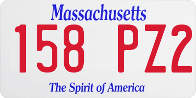 MA license plate 158PZ2